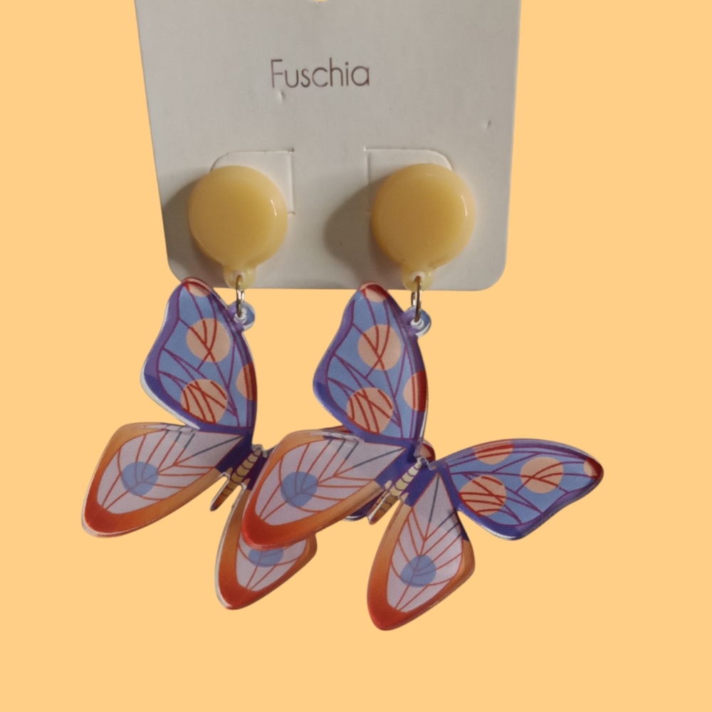 Vibrant Butterfly Statement Earrings